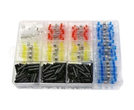 Melfi™ 350 Pcs Solder Seal Wire Connectors Kit - Polyolefin Insulated Waterproof Heat Shrink Butt Terminals Electrical Wire Connectors Solder & Seal Heat Shrink Butt With Soldering Sleeve