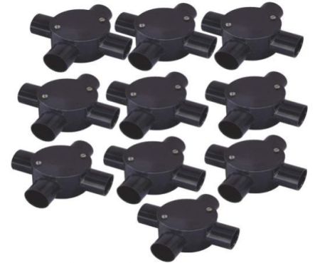PVC Electrical Conduit Pipe & Fittings for Indoor and Outdoor Electrical Wiring and Cabling (Pack of 10) (20mm, Junction 4 Way)