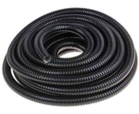 PVC Coated Galvanized Steel Flexible Conduit Black for Protection of Cable and Wire in Tunnels, Hospitals, High-rise Office Blocks and Public Buildings, Underground Etc. (50mm x 10 Meter)