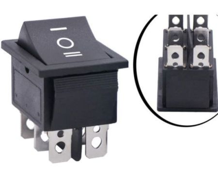 High Quality 6 Pins 3 Position Black Rocker Type Switch On Off On (1)