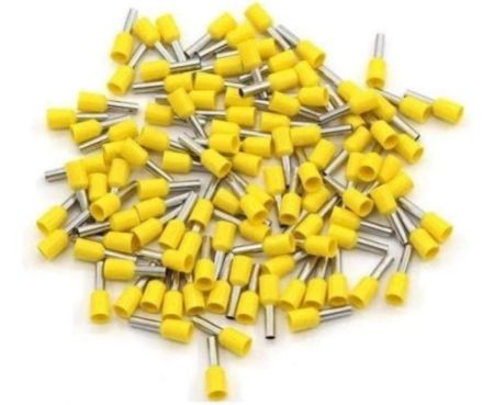 Insulated Ferrules Terminal Block Cord End Wire Tubular Connector, Electrical Crimp Cable Lugs, Terminal Cable Crimp Cable Sleeve for Wire Connection (Pack of 100) (4mm -E4009, Yellow)