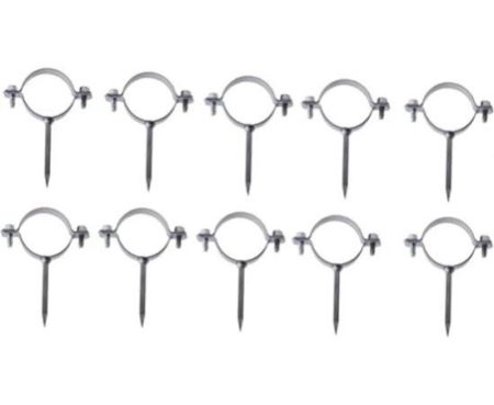 10 Pcs Pipe Strap Nail Clamp, Aluminum Saddle Clip, U Shaped Pipe Clamp, Tube Strap, Two Hole Tension Clips, Hose Clam Clips