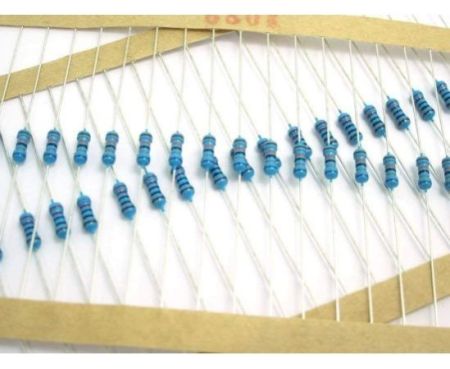 Rapex 1/4W Metal Film Resistor, 5 Colour Ring Band 1% Ω Ohms Tolerance, For Electrical DIY Pack of 50 (1/4W 1KΩ (1000ohms))