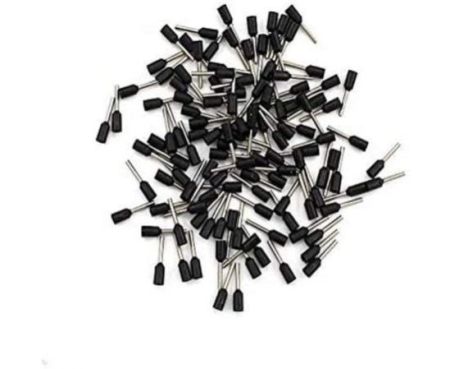 Insulated Ferrules Terminal Block Cord End Wire Tubular Connector, Electrical Crimp Cable Lugs, Terminal Cable Crimp Cable Sleeve for Wire Connection (Pack of 100) (4mm -E4009, Black)