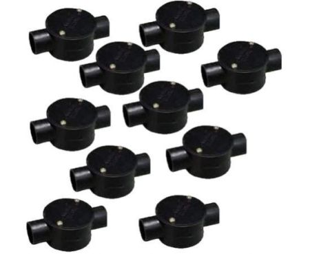 PVC Electrical Conduit Pipe & Fittings for Indoor and Outdoor Electrical Wiring and Cabling (Pack of 10) (25mm, Junction 2 Way)