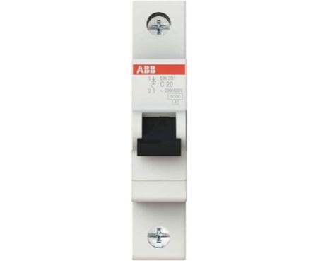 ABB Miniature Circuit Breakers MCB | SH201 Series 6kA Single Pole Breaker | Made in Germany (20A MCB)