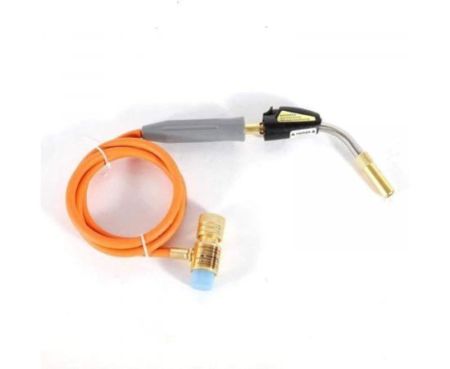 Hand Torch with 1.5m Hose, Torch Swirl, MAP-Pro/LPG, Self Lighting, Gas Self Ignition Hosed Turbo Torch Regulator Brazing Soldering & Welding, Plumbing Gun.