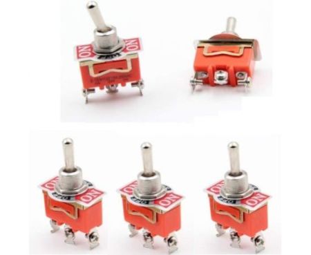 Switches Store, Mechanical & Electrical Toggle Rocker Push Limit Switches for DIY Projects .Pack of 5 (Toggle Switch Three Position)