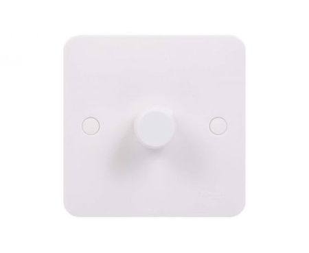 Schneider Electric Lisse White Moulded - Single 2 Way Dimmer Light Switch, 400W/400VA, GGBL6012CS, White