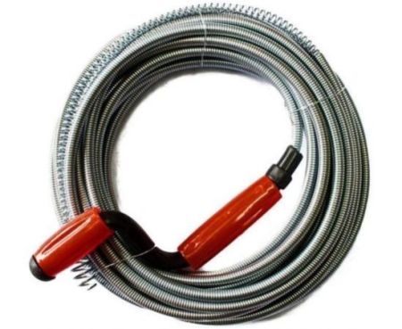 Plastic Grip 5M Snake Spring Pipe Rod Sink Drain Cleaner Wire