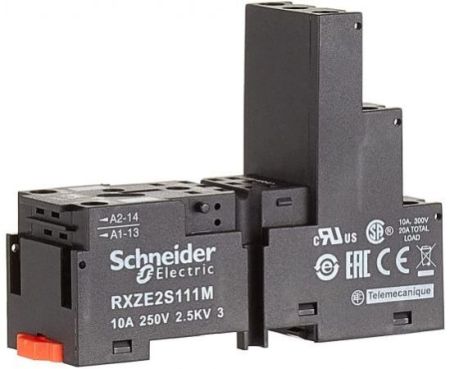 Schneider RXZE2S111M Logic style socket separated termination, Black