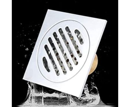 Bathroom Wet & Dry Shower Drainage Stainless Steel 4x4x3”Floor Trap Strainer for Single Floor Drain
