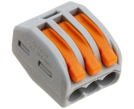 WAGO 222-413 LEVER-NUTS 3 Conductor Compact Connectors