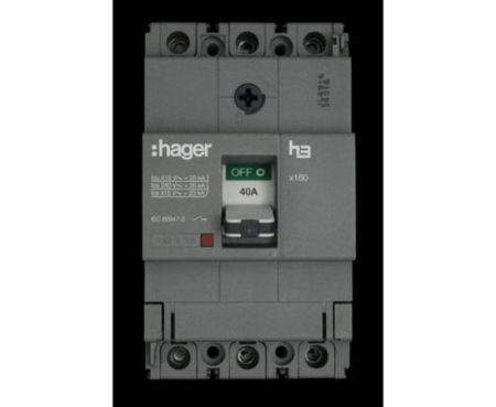 HAGER Moulded Case Circuit Breaker 40A TP (MCCB) 25KA HHA040Z (x160-H3)