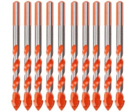 Rapex 10Pcs Ceramic Tile Drill Bit Set for Tile Brick Glass Plastic and Wood Concrete Drill Bit - 6mm