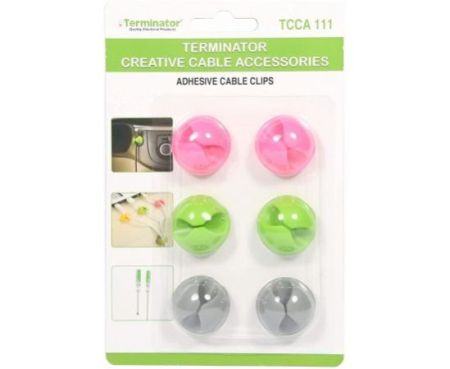 Self Adhesive Cable Clips for Computer and other Cable Management Cable fix TCCA111 (ASSTD.COLORS)