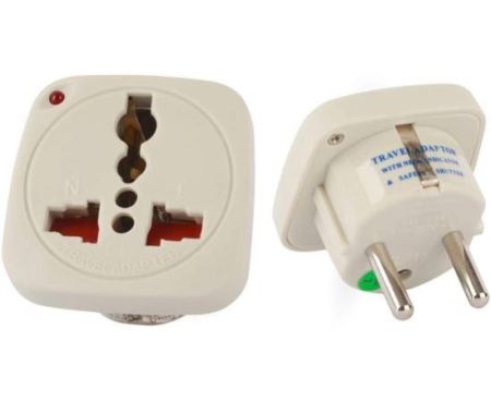 Terminator Multi Traveler Adapter With Shutter & Indicator (EU to Universal, White)