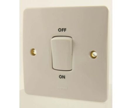 Legrand Synergy White - Double Pole Plate Switch With Power Indicator 45A 250V - 730023