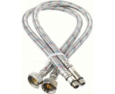 Tap Connector Flexi Pipes 2Pcs Single-head Hose, high-pressure Explosion-proof Single-hole Hot and Cold Water, suitable For Sink Faucet Pointed Water Inlet (60CM)