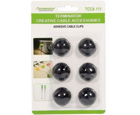 Self Adhesive Cable Clips for Computer and other Cable Management Cable fix TCCA111 (BLACK)