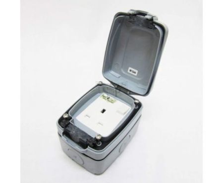 MK 13A Switch Socket Outdoor Waterproof IP66 Grey Masterseal Compact 86486GRY