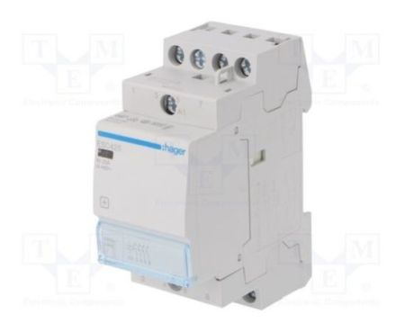 Hager 230V Open Contactor 4-pole installation, 25A - ESC425S