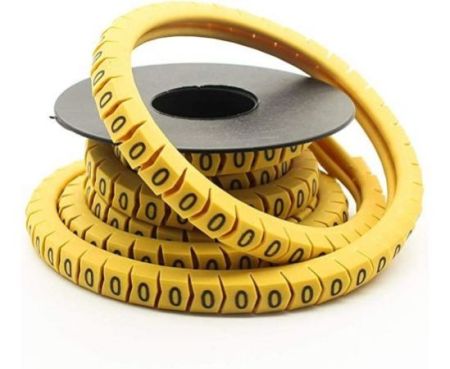 Melfi™Yellow Flexible PVC Cable Wire Marker Tube,(0 to 9) Label Tag Cable Marker 50 pcs 25mm – (BM-10)