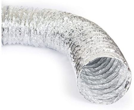Giffex Aluminium Flexible Duct Uninsulated Resistant to Corrosion and Microorganism Light Weight Polyester Duct for Air Conditioning and Ventilation Systems
