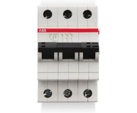ABB Three pole Miniature Circuit Breaker 25A TP MCB 6KA TYPE C SH203-C25 2CDS213001R0254