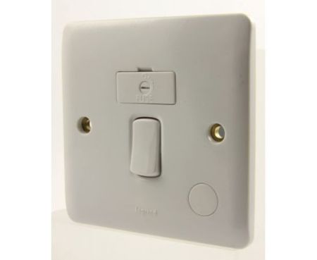 Legrand Synergy White Fused Connection unit Double Pole Plate Switch With Cord Outlet 13A 250V - 730036