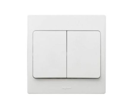 Legrand Mallia White 2 Gang 1 Way Switch – 281002