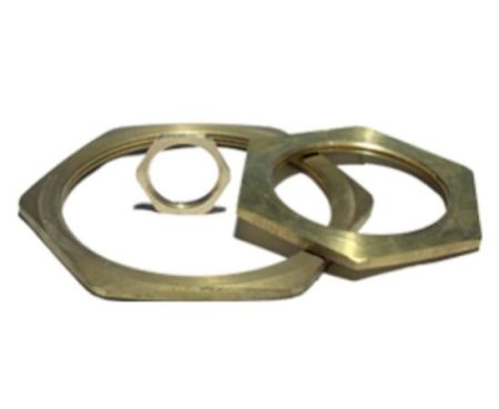 4 Pack Brass Hexagonal Locknut for Securing Threaded fittings into Knockouts and Fixing Holes