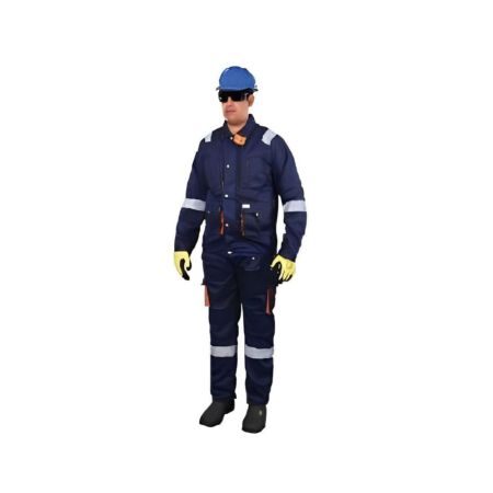 Vaultex DUE 100% Twill Pant & Shirt With Reflective - Navy Blue