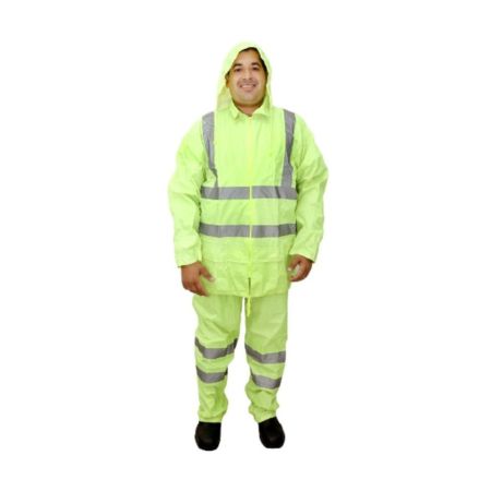 Vaultex PDT PVC/Polyester Reflective Rain Suit - Green