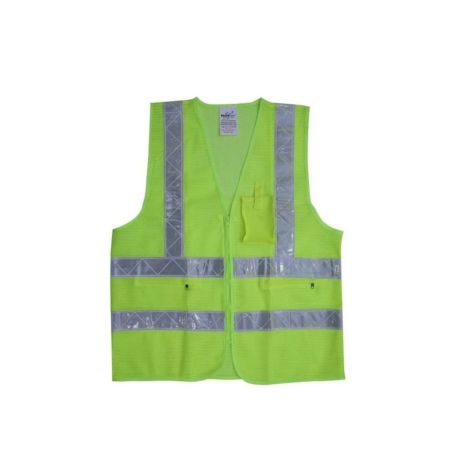 Vaultex PSM Net Vest With PVC Reflective - 140 GSM, Yellow