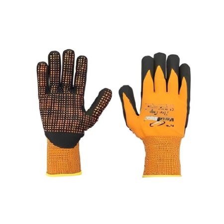 Vaultex USA Nitrile Dotted Micro Foam Coated Gloves - Black & Yellow