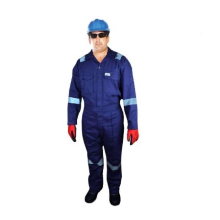 Vaultex VON 100% Cotton Coverall With Reflective - Navy Blue