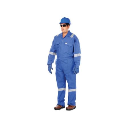 Vaultex VRB 100% Cotton Coverall With Reflective - Royal Blue