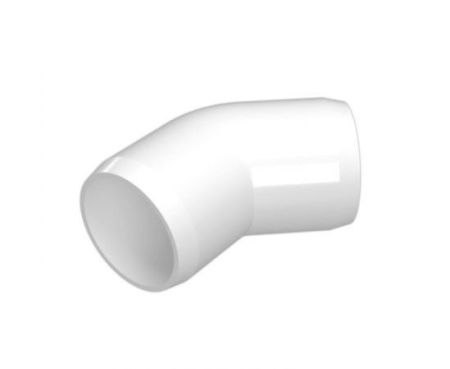 Elbow Pipe Fitting 45 Degree PVC-White