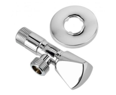 Biella Brass Angle Valve 1/2 with Mirror Chrome Finish., For Bath, Water Heater Boilers Kitchen and Wash Basin