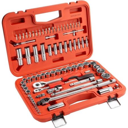 Jetech 79PCS Metric Socket Set, Selected Accessories In A Blow Molded Case