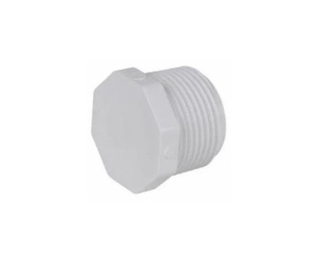PVC High Pressure Male Plug Pipe Fitting-White