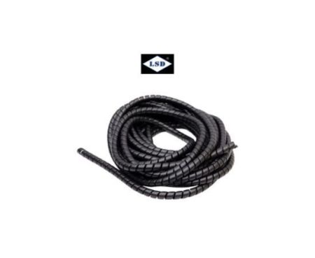 Melfi High Quality HD Spiral Wrapping Band Tube PC Cable Management Black 10mtr