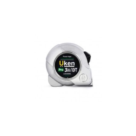 Uken Measuring Tape 3m/10ft Chrome