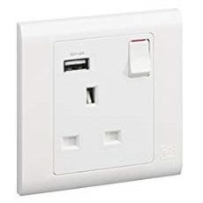 Mk W/P Socket With Usb-13 Ax-1G-MV24354WHI
