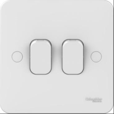 Schneider Lisse 10AX 2G 2W Plate Switch - GGBL1022NIS