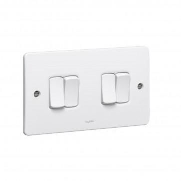 Legrand 10A Switch 4Gang 2Way Synergy White 730004