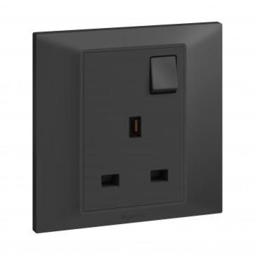 Legrand 13A Switch Socket 1Gang Belanko Anthracite 617741
