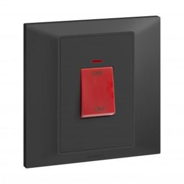 Legrand 45A DP Switch With + Neon 3x3 Belanko Anthracite 617776