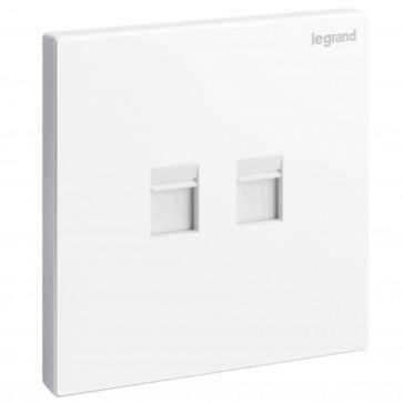Legrand Data Outlet 2Gang RJ45 Galion White 282463
